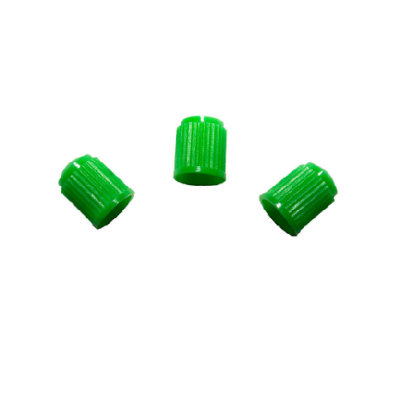 Tapa válvula plastica verde x 100