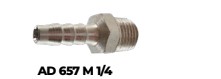 Adaptador macho con espiga para manguera de 1/4"