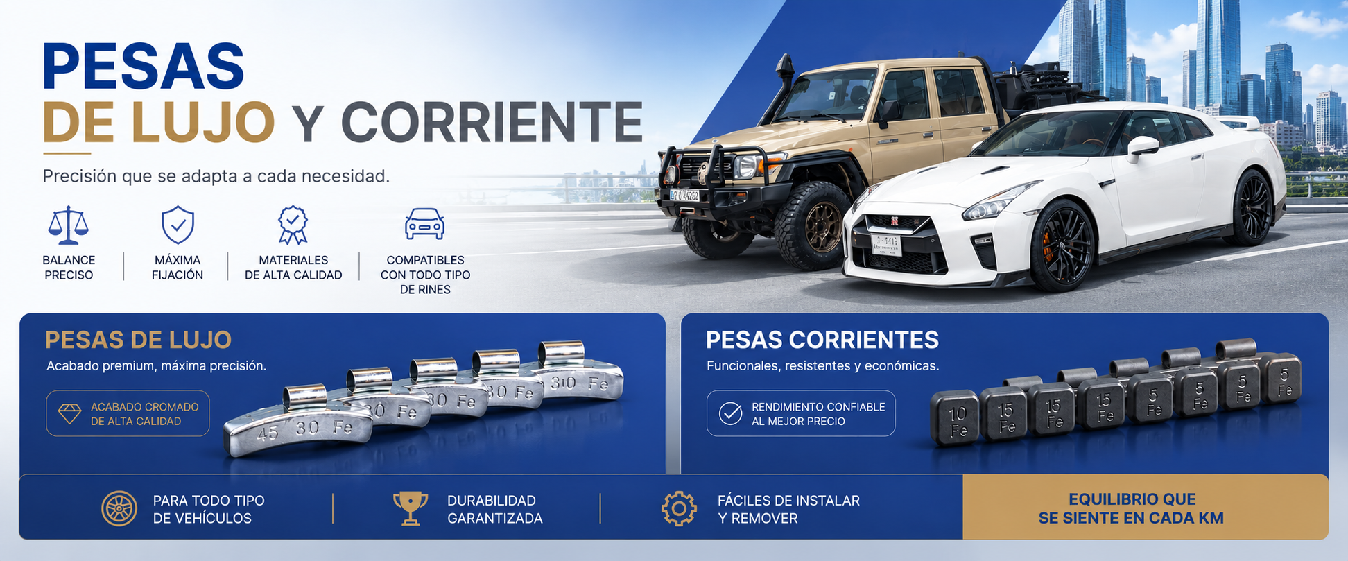 pesas de lujo - pesas corrientes